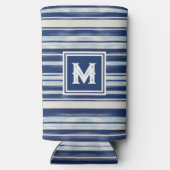 Blauw-wit gestreept monogram (Achterkant)