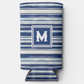 Blauw-wit gestreept monogram (Voorkant)