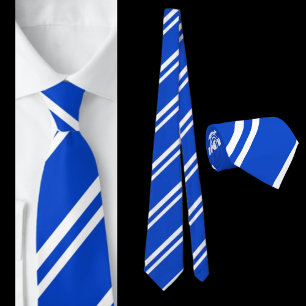Blauw Wit Gestreept patroon Stropdas