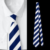 Blauw Wit Gestreept patroon Stropdas