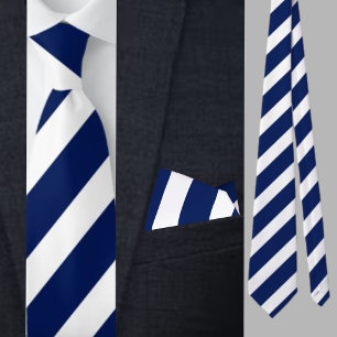 Blauw Wit Gestreept patroon Stropdas