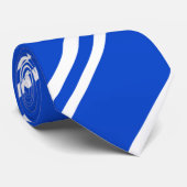 Blauw Wit Gestreept patroon Stropdas (Opgerold)