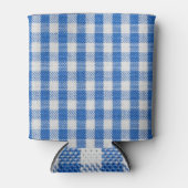 Blauw-wit gevoerde eetkleren. blikjeskoeler (Voorkant)