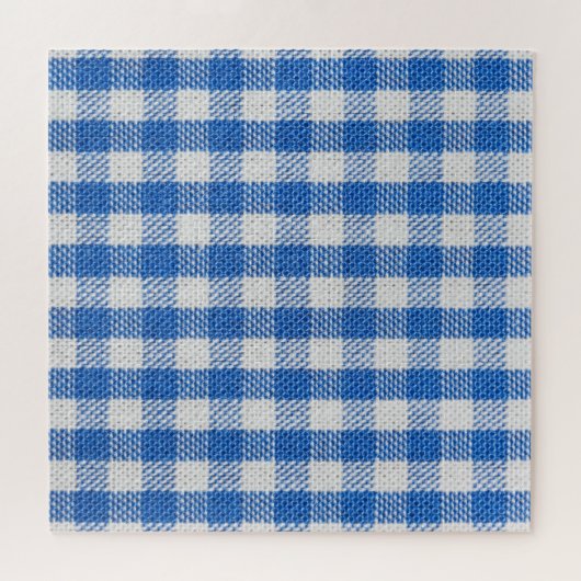 Blauw-wit gevoerde eetkleren. legpuzzel (Horizontaal)