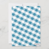 Blauw & Wit Gingham Canvas Vrijgezellenfeest Kaart (Achterkant)