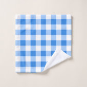 Blauw & Wit Gingham geruite geruite patroon Bad Handdoek (Wasdoekje)