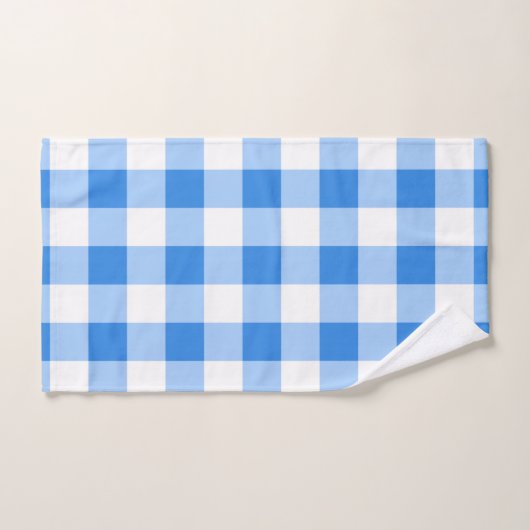 Blauw & Wit Gingham geruite geruite patroon Bad Handdoek (Handdoek)