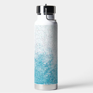 Blauw & Wit Glitter Ombre Waterfles