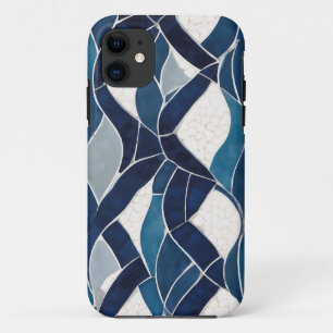 Blauw wit golfpatroon 01 iPhone 11 hoesje