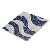 Blauw wit golfpatroon 04 tegeltje (Zijkant)