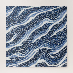 Blauw wit golfpatroon 15 legpuzzel
