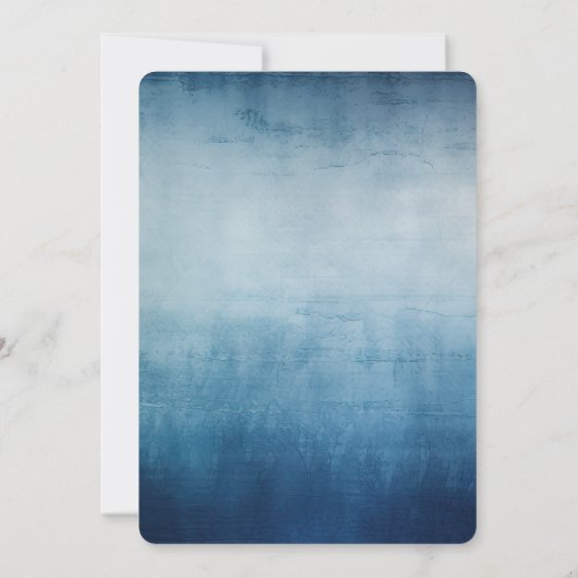 Blauw Wit Goud bruiloft Kaart (Achterkant)