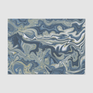 Blauw Wit Goud Chic Swirl Modern Trouwen Tissuepapier