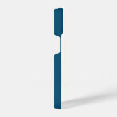 Blauw Wit Goud Monogram Naam Script iPhone Hoesje (Rechterkant)