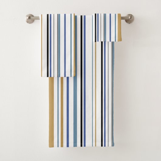 Blauw wit gouden strand badkamer kust bad handdoek (Insitu)
