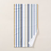 Blauw wit gouden strand badkamer kust bad handdoek (Handdoek)