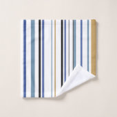 Blauw wit gouden strand badkamer kust bad handdoek (Wasdoekje)