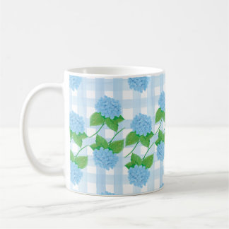 Blauw-wit Grandmillennial Hydrangea Mok