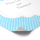 Blauw, wit grijs Baby shower 4 Poster (Hoek)