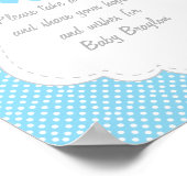 Blauw, wit grijs Baby shower Poster (Hoek)
