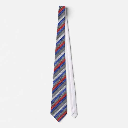 Blauw wit grijs gestreept Stropdas (Voorkant)