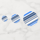 Blauw/Wit/Grijze Lijnen/Strepen Patroon Confetti (Achterkanten)