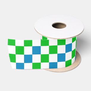 Blauw Wit Groen Geruit Ontwerp Lint