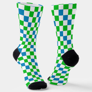 Blauw Wit Groen Geruit Ontwerp Sokken