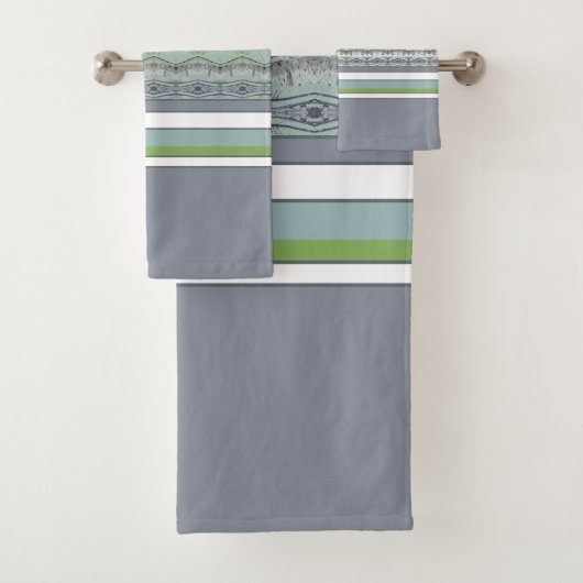 Blauw Wit Groen Grijs Bad Handdoek (Insitu)
