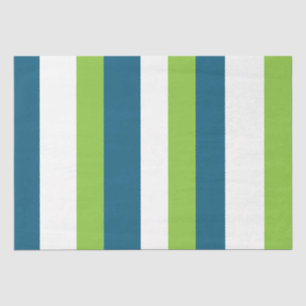 Blauw Wit Groen Verticale Strepen Tissuepapier