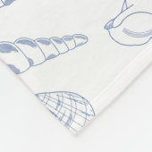 Blauw Wit Hand getrokken Seashells Beach Zomer Fleece Deken (Hoek)