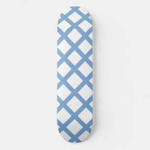 Blauw Wit Harlequin Diamond Stripe Patroon Skateboard
