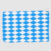 Blauw Wit Harlequin Diamonds Checkers Ontwerp Golfhanddoek (Horizontaal)