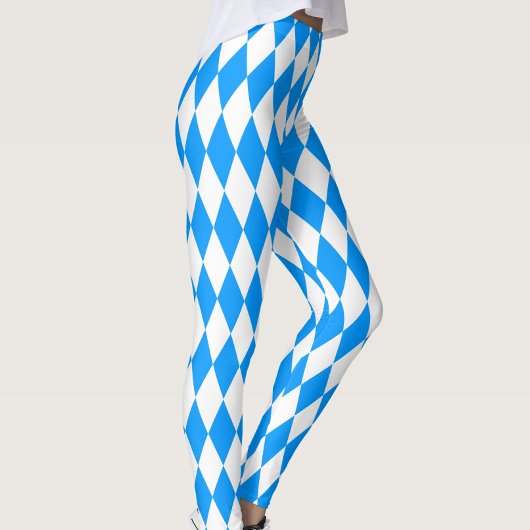 Blauw Wit Harlequin Diamonds Checkers Ontwerp Leggings