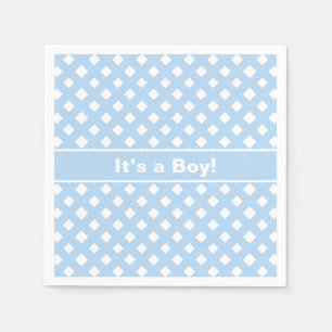 Blauw & Wit Het is een Jongen Baby shower Servet