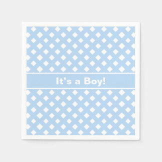 Blauw & Wit Het is een Jongen Baby shower Servet
