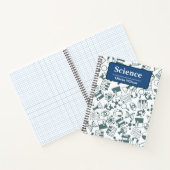 Blauw-wit Illustratieve Wetenschap Notitieboek (Binnen)