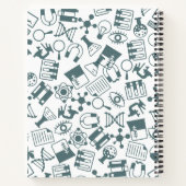 Blauw-wit Illustratieve Wetenschap Notitieboek (Achterkant)