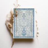 Blauw Wit Iznik Tegel geïnspireerd Moslim Bruiloft Kaart