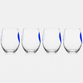 Blauw & Wit K-Hart Stemless wijnglazen Wijnglas Zonder Voet
