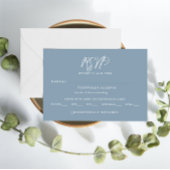 Blauw & Wit Kalligrafie RSVP Bruiloft Antwoord Kaa Kaart