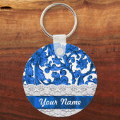Blauw & wit kant sleutelhanger (Voorkant)