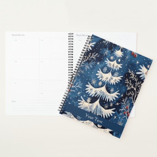 Blauw Wit Kerstboom Vakantie Planner (Display)
