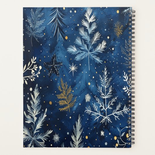 Blauw Wit Kerstboom Vakantie Planner (Achterkant)