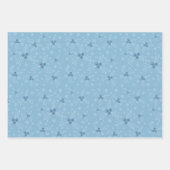 Blauw-wit kerstboompatroon inpakpapier vel (Voorkant 3)