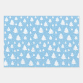 Blauw-wit kerstboompatroon inpakpapier vel (Voorkant)
