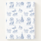 Blauw Wit Kerstmistoilet Notitieboek (Achterkant)