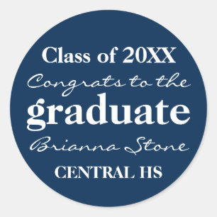 Blauw-wit Klasse van 2018 Afstuderen Sticker