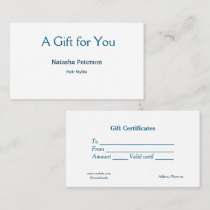 Blauw Wit Klassiek Zakelijke Certificaten Cadeaubo