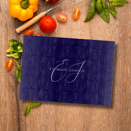 Blauw-wit klassieke minimalistische naam aangepast snijplank